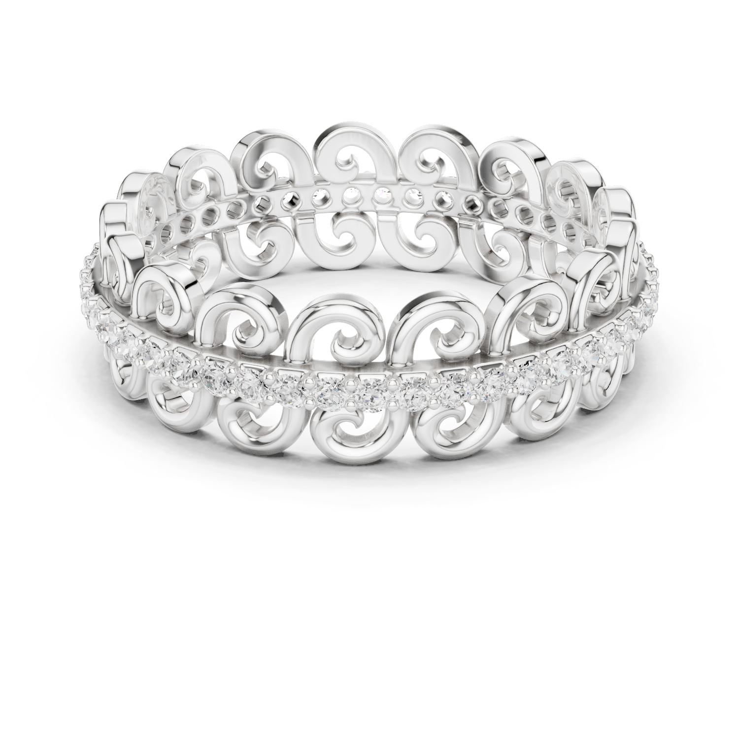 Gold Ring R34, White Gold
