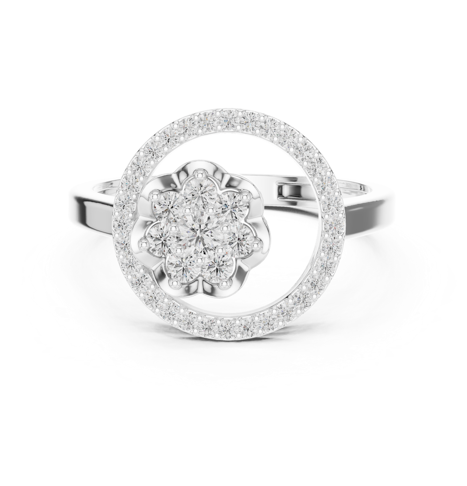 Gold Ring ALR-154, White Gold, view 4