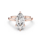 Gold Ring DDLR-163, Marquise center stone, Rose Gold