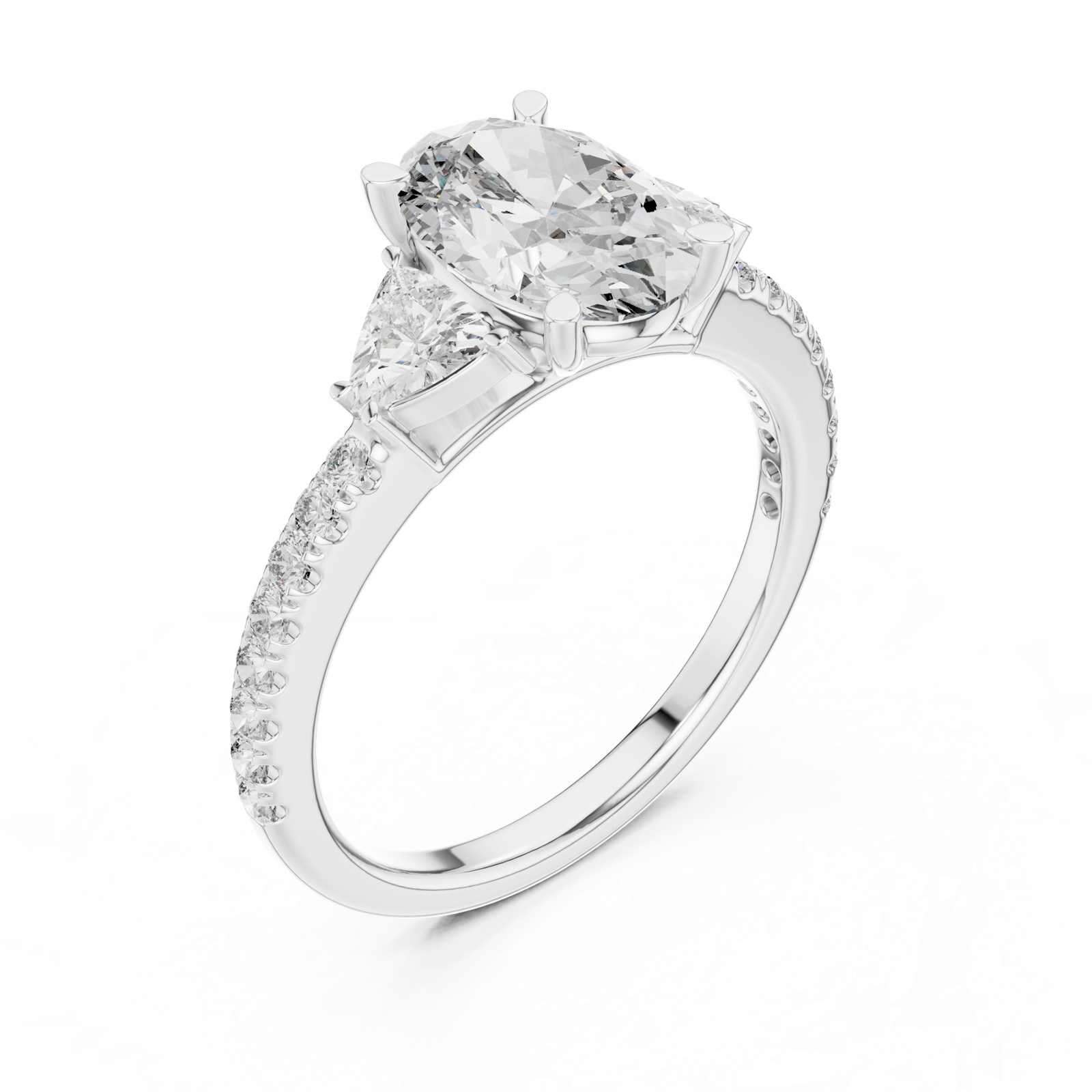 Gold Ring DDLR-184, White Gold, view 2