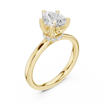 Gold Ring DDLR-176, Pear center stone, Yellow Gold, view 2
