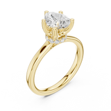 Gold Ring DDLR-176, Pear center stone, Yellow Gold, view 2