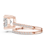 Gold Jewelry, Cushion center stone, Rose Gold, view 3