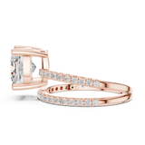 Gold Jewelry, Cushion center stone, Rose Gold, view 3