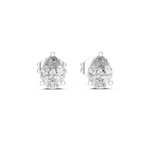 14K Solid Gold Lab Diamond Stud Earrings, White Gold