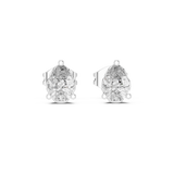 14K Solid Gold Lab Diamond Stud Earrings, White Gold