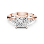 Gold Jewelry L35-66, Princess center stone, Rose Gold, view 4