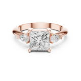 Gold Jewelry L35-66, Princess center stone, Rose Gold, view 4