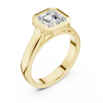 Gold Jewelry L36-3, Asscher center stone, Yellow Gold, view 2