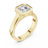 Gold Jewelry L36-3, Asscher center stone, Yellow Gold, view 2