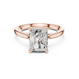 Gold Ring DDLR-163, Radiant center stone, Rose Gold, view 4