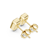 Gold Jewelry DDER-001, Radiant center stone, Yellow Gold, view 2