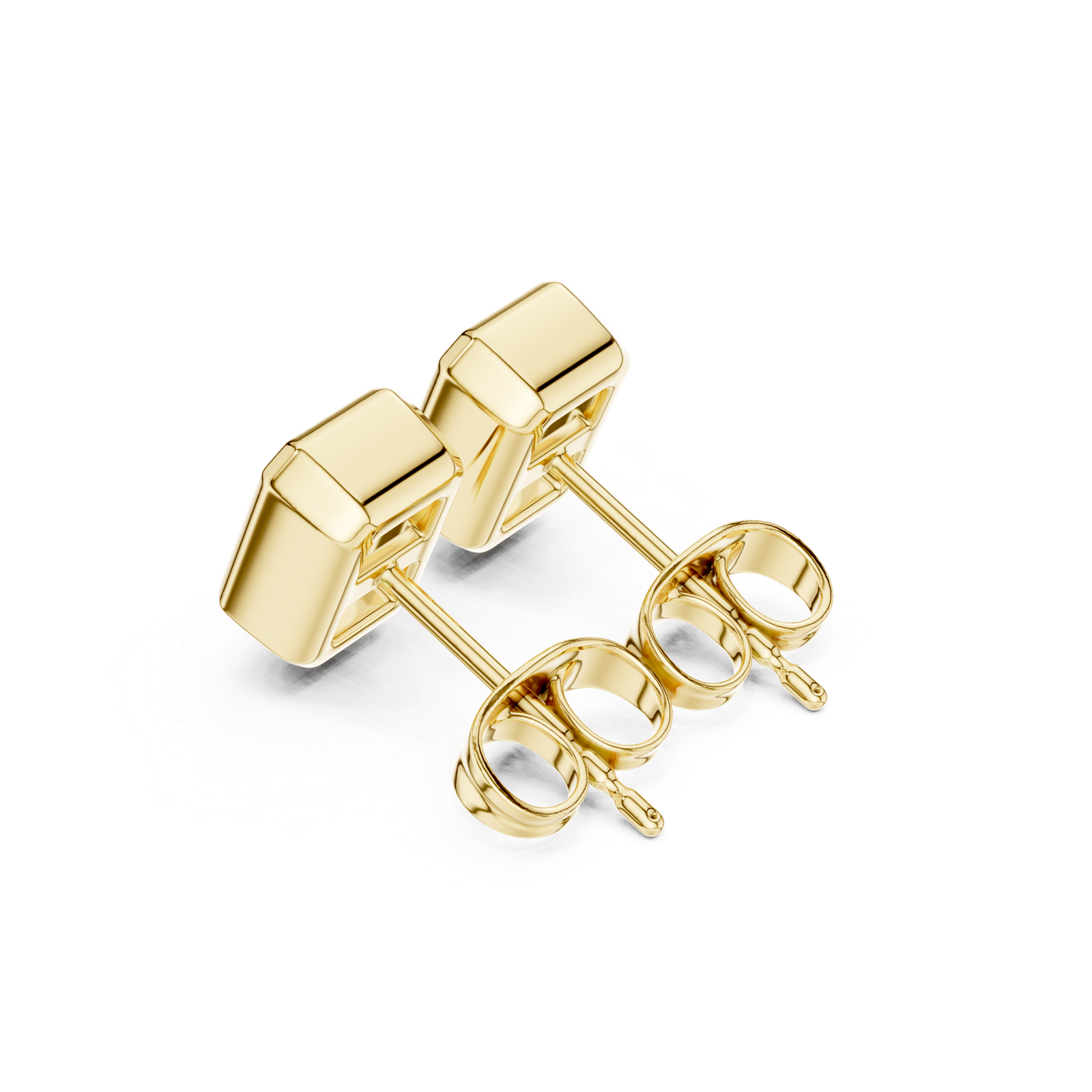 Gold Jewelry DDER-001, Radiant center stone, Yellow Gold, view 2