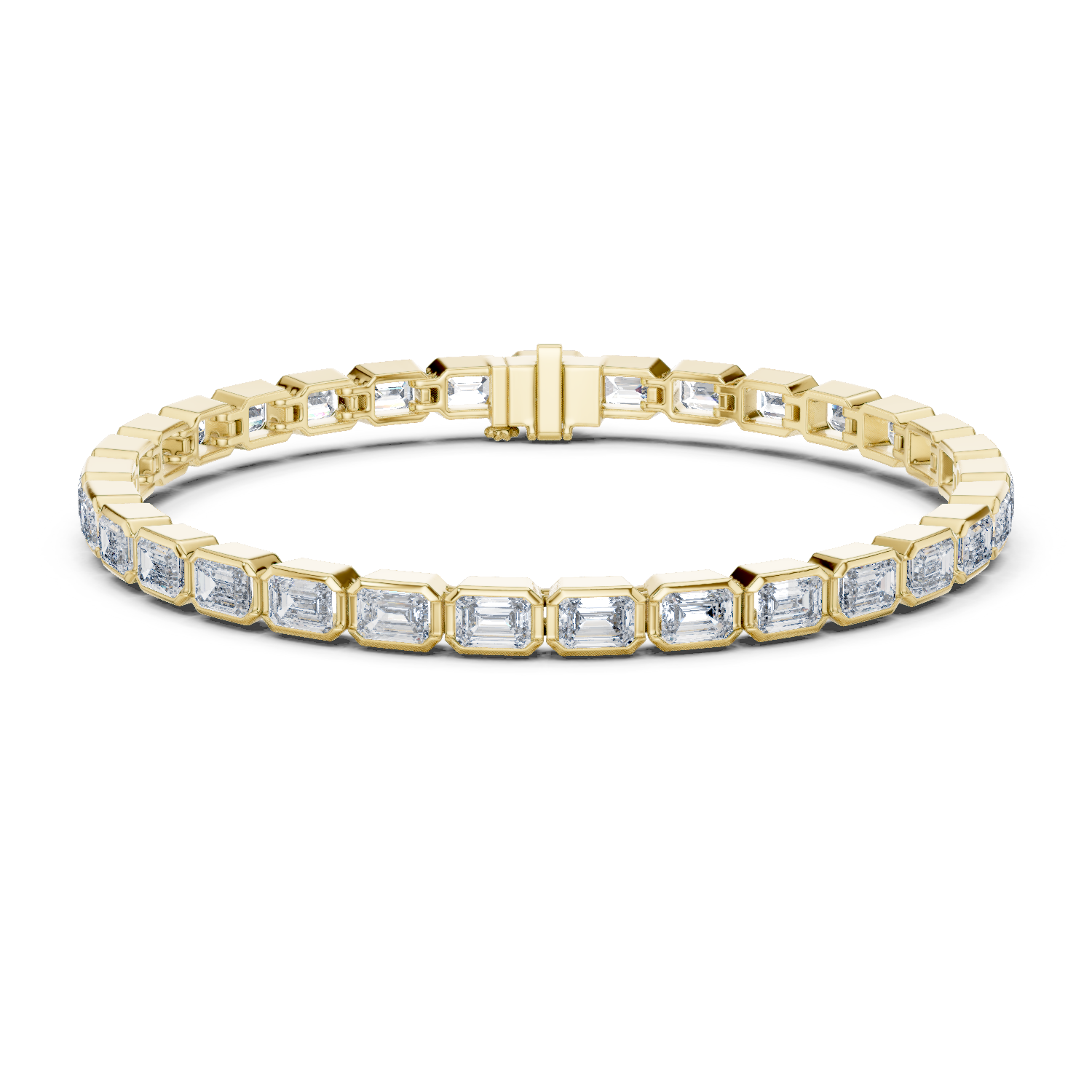 14K Solid Gold Lab Diamond Bracelet, Yellow Gold