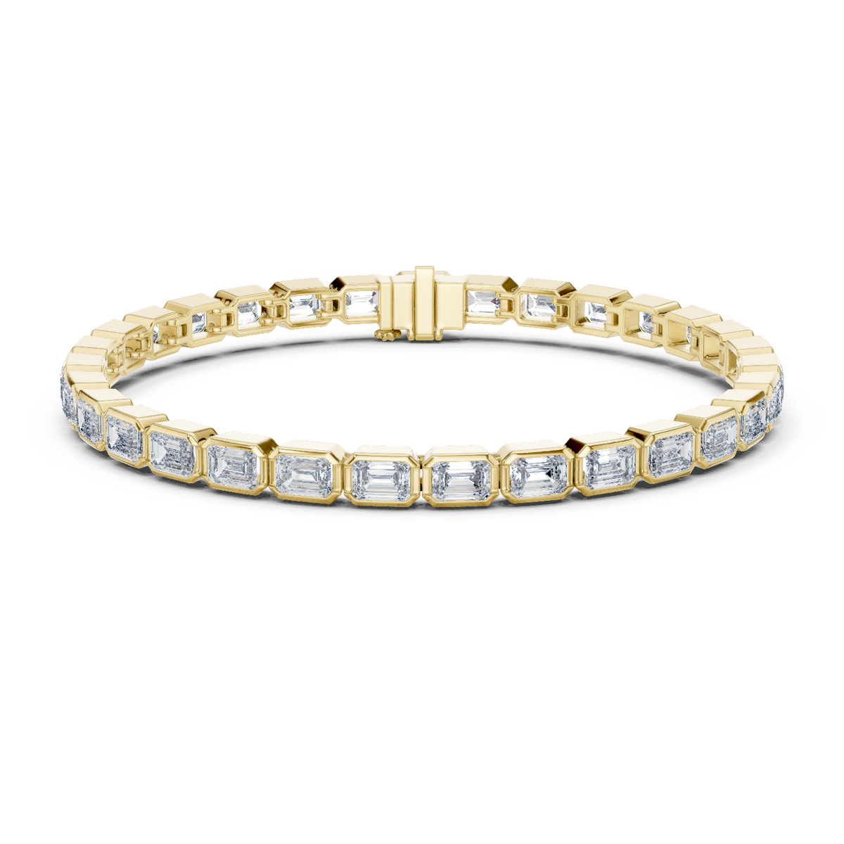 14K Solid Gold Lab Diamond Bracelet, Yellow Gold