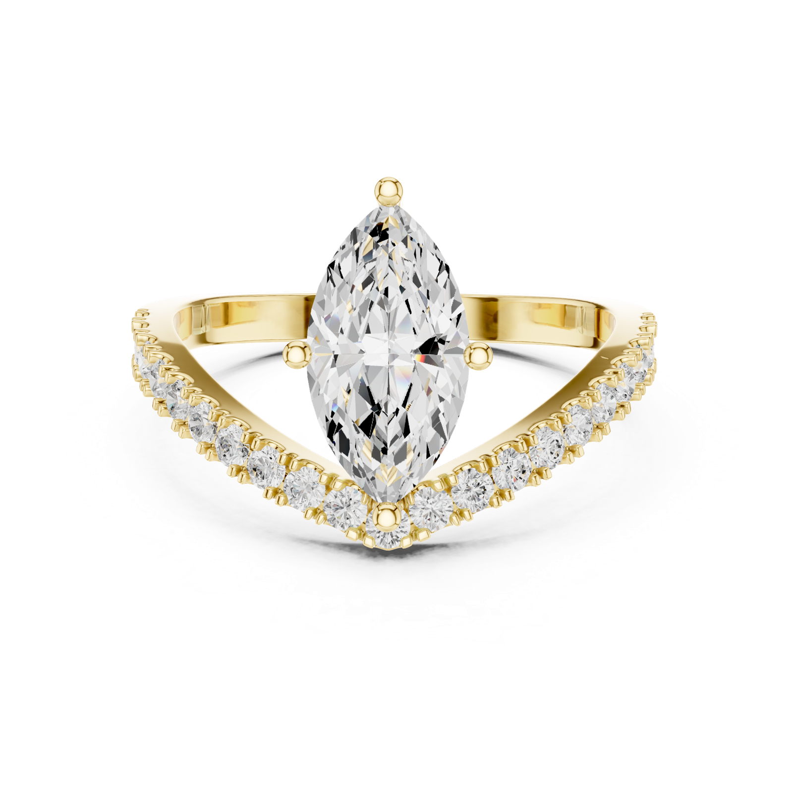 Gold Ring DDLR-1105, Yellow Gold, view 4