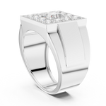 14K Solid Gold Lab Diamond Halo Ring, White Gold, view 1