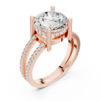 Gold Jewelry L36-13, Round center stone, Rose Gold, view 2