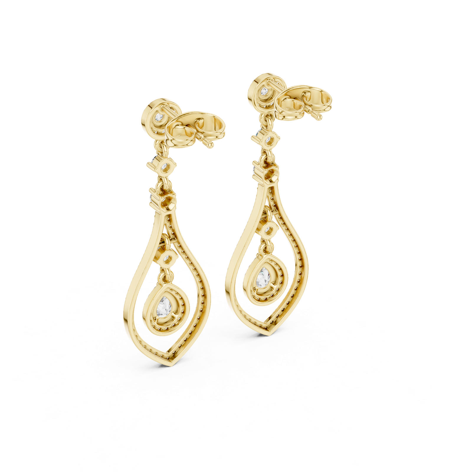 Gold Earrings 3-10006E_115_M, Yellow Gold, view 3
