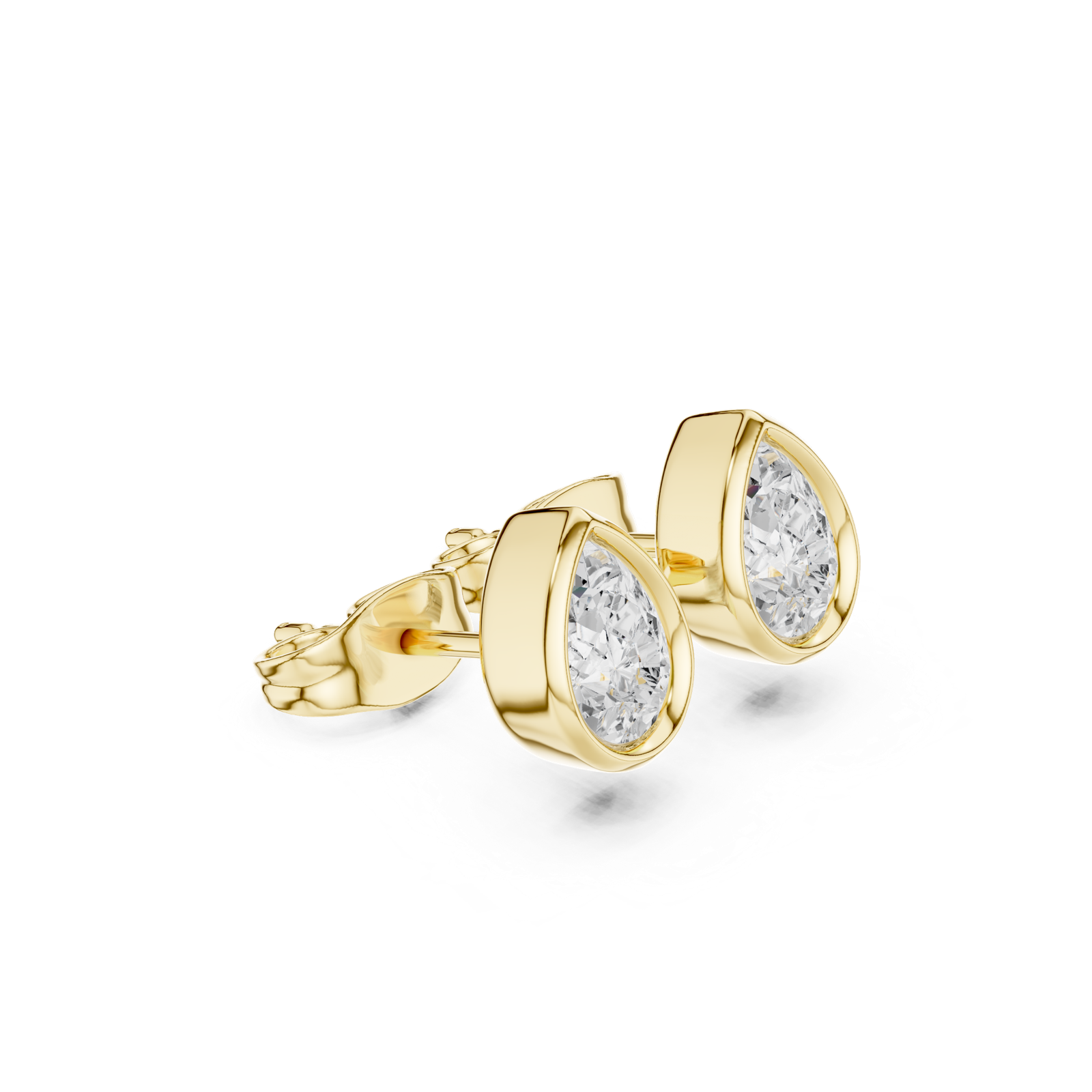 Gold Jewelry DDER-001, Pear center stone, Yellow Gold, view 1