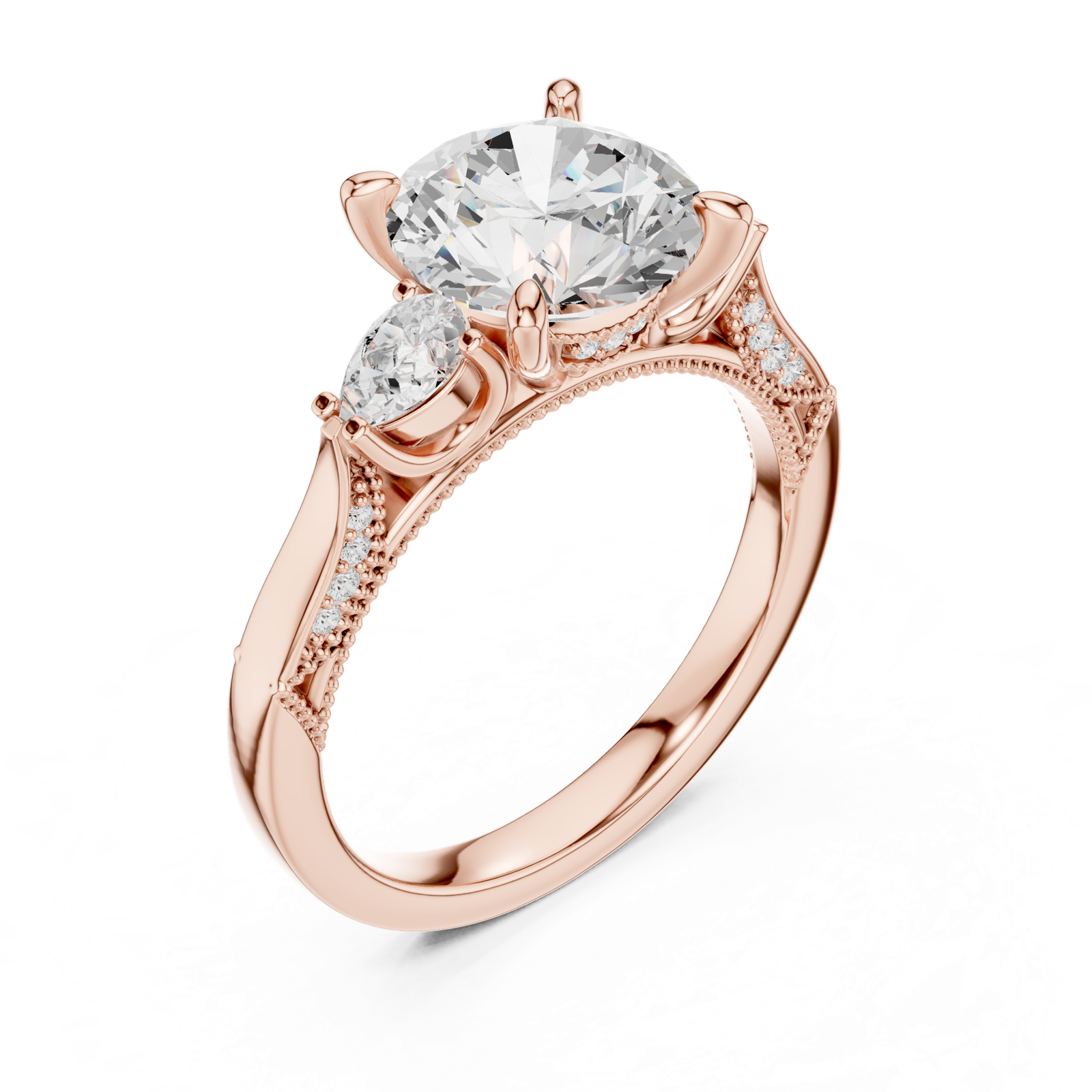 Gold Ring DDLR-1045, Rose Gold, view 2