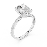 Gold Ring DDLR-167, Oval center stone, White Gold, view 2