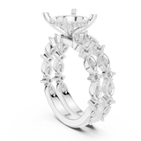 Gold Ring DDLR-301, Round center stone, White Gold, view 1