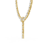 14K Solid Gold Lab Diamond Tennis Necklace, Yellow Gold, view 3