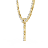 14K Solid Gold Lab Diamond Tennis Necklace, Yellow Gold, view 3