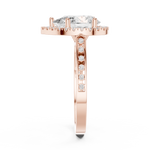 Gold Ring DDLR-349, Pear center stone, Rose Gold, view 3