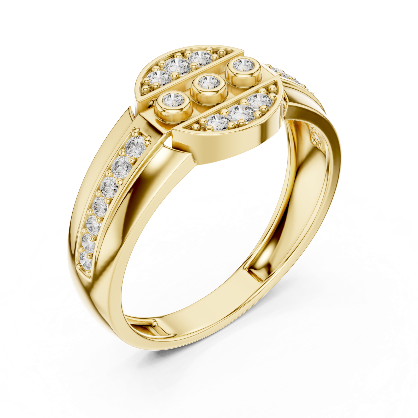 Gold Ring LR-01 (45), Yellow Gold, view 2