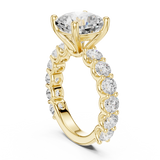 Gold Ring DDLR-087, Cushion center stone, Yellow Gold, view 1