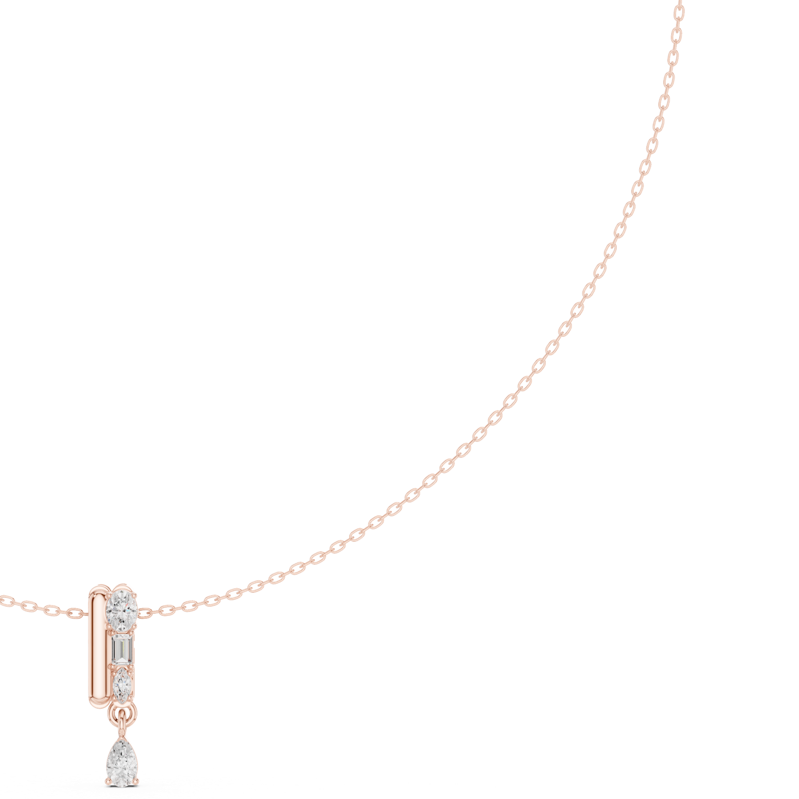 Gold Necklace SBWN (14), Rose Gold, view 3