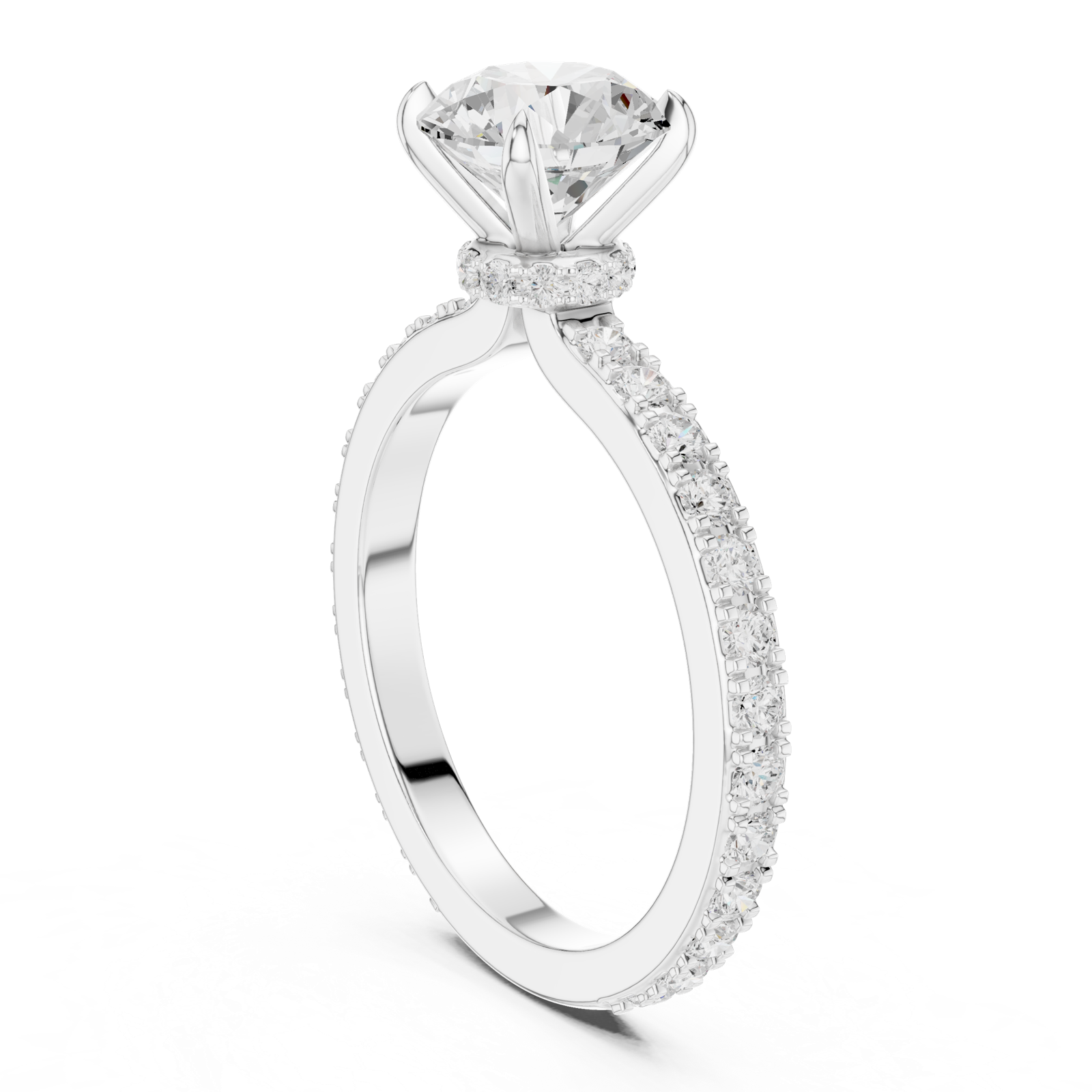 Gold Ring DDLR-787, White Gold, view 1