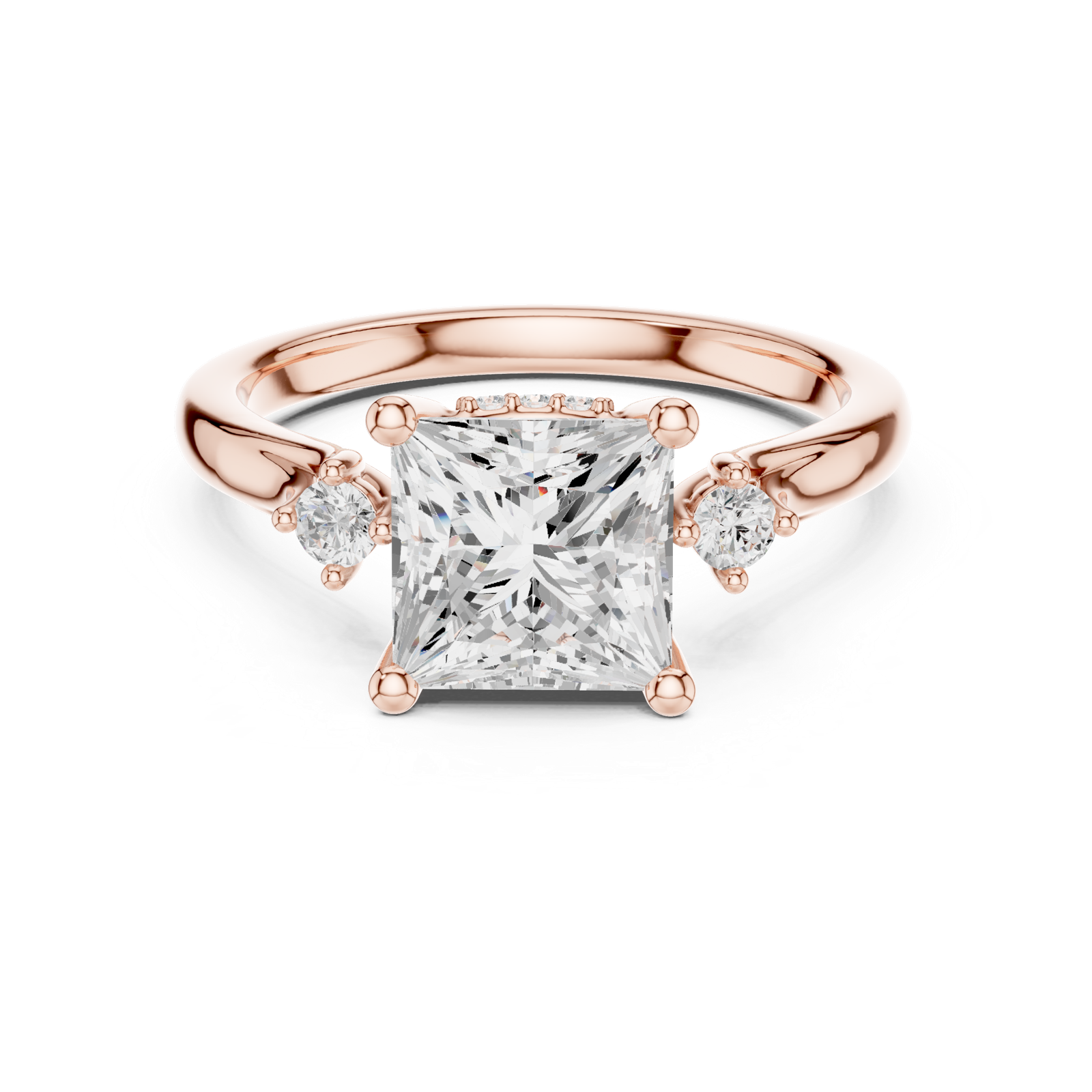 Gold Ring DDLR-973, Rose Gold, view 4