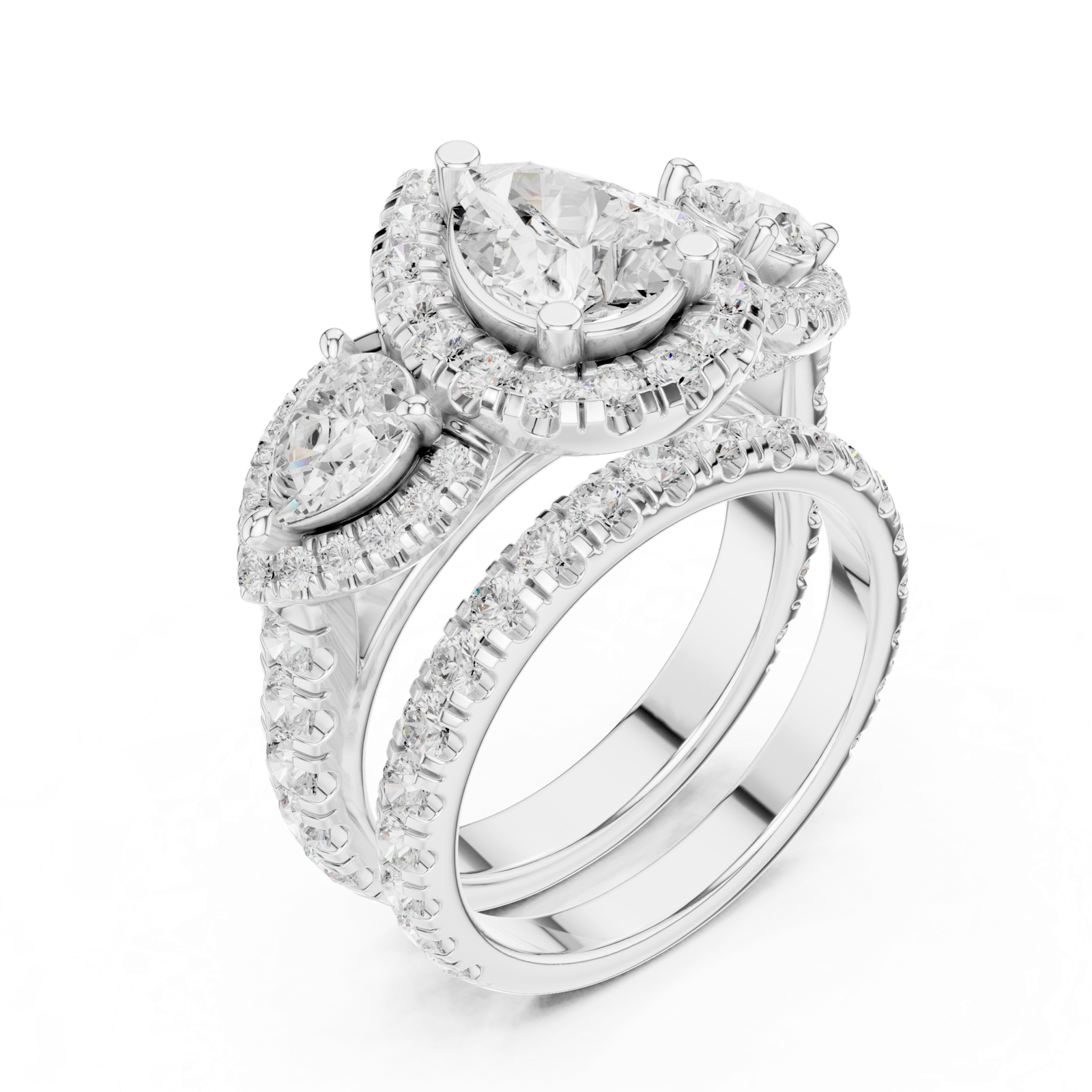 Gold Ring DDLR-298, White Gold, view 2