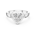 Gold Jewelry L36-3, Heart center stone, White Gold, view 4