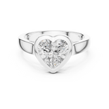 Gold Jewelry L36-3, Heart center stone, White Gold, view 4