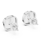 14K Solid Gold Lab Diamond Stud Earrings, White Gold, view 3