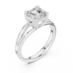 Gold Jewelry L36-7, Asscher center stone, White Gold, view 2