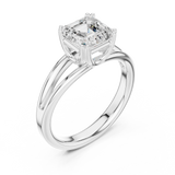 Gold Jewelry L36-7, Asscher center stone, White Gold, view 2
