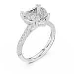 Gold Ring DDLR-260, Heart center stone, White Gold, view 2
