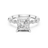 Gold Ring DDLR-168, Princess center stone, White Gold, view 4