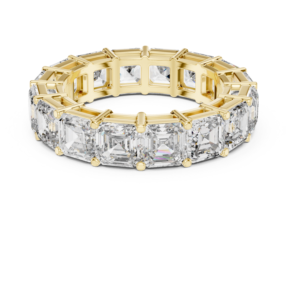 14K Solid Gold Lab Diamond Eternity Ring, Yellow Gold