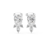 14K Solid Gold Lab Diamond Drop Earrings, White Gold