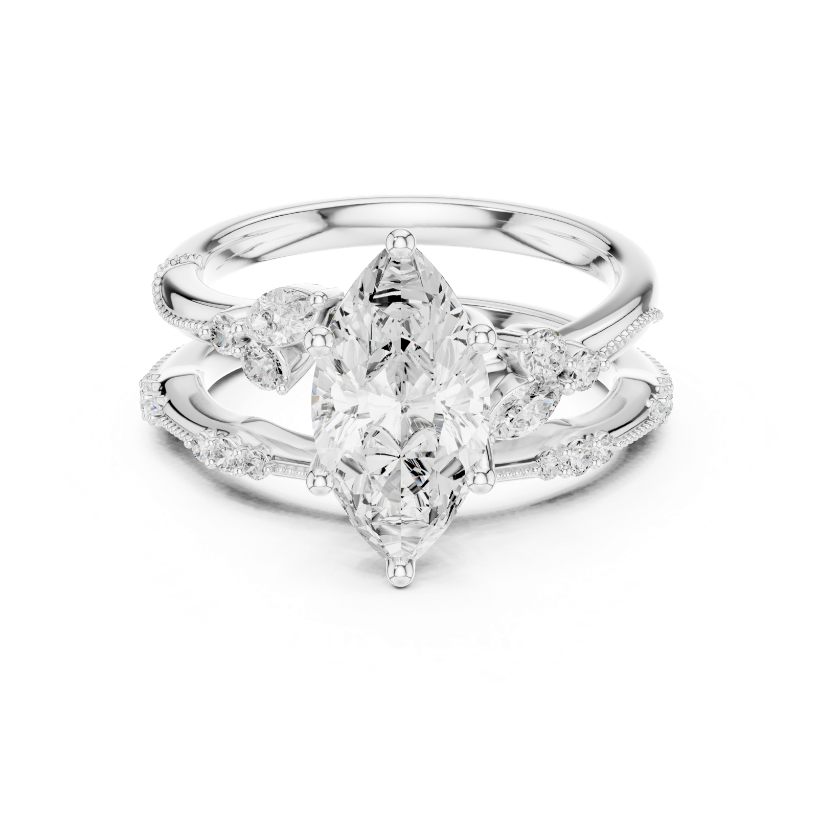 Gold Ring DDLR-299, White Gold, view 4