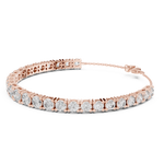 14K Solid Gold Lab Diamond Bracelet, Rose Gold, view 1