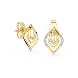Gold Earrings 12-10013@E, Yellow Gold, view 1