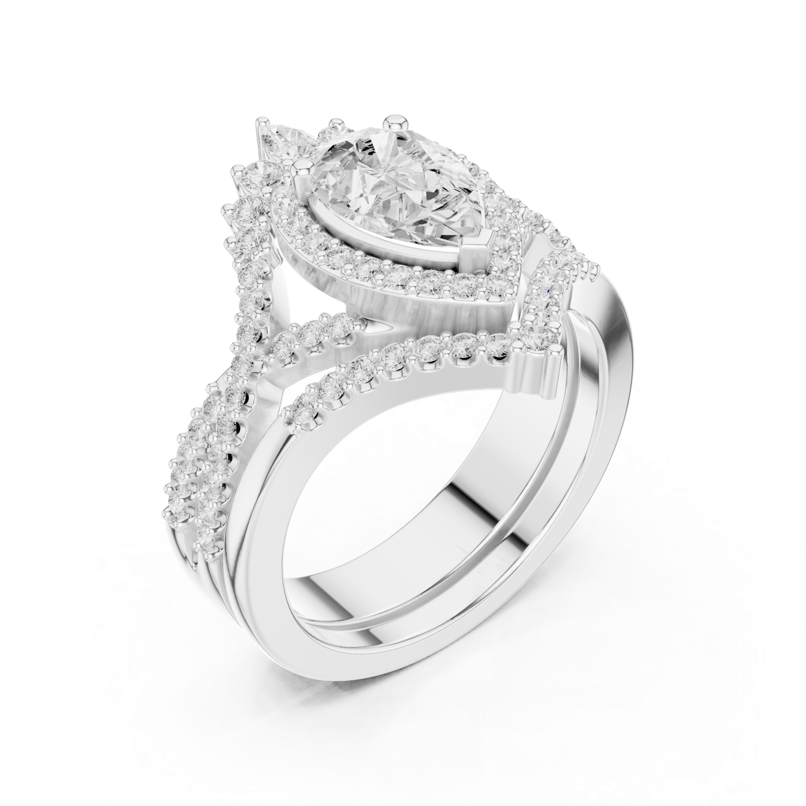 Gold Ring DDLR-353, White Gold, view 2