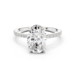 Gold Jewelry L36-16, Oval center stone, White Gold